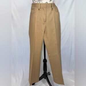 ECCOCI Stylish Tan Straight-Leg Pants (v)